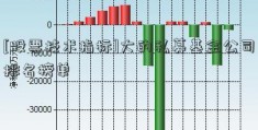 [股票技术指标]大的私募基金公司排名榜单